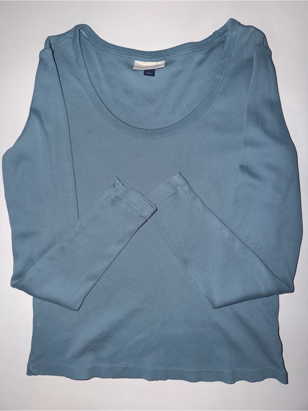 Universal Thread Scoop Neck Long Sleeve Top - Light Blue